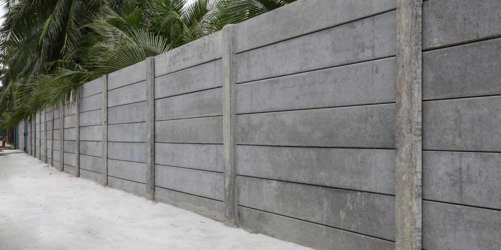 Prefabricated,Or,Precast,Concrete,Fence.,Consist,Of,Panel,And,Column