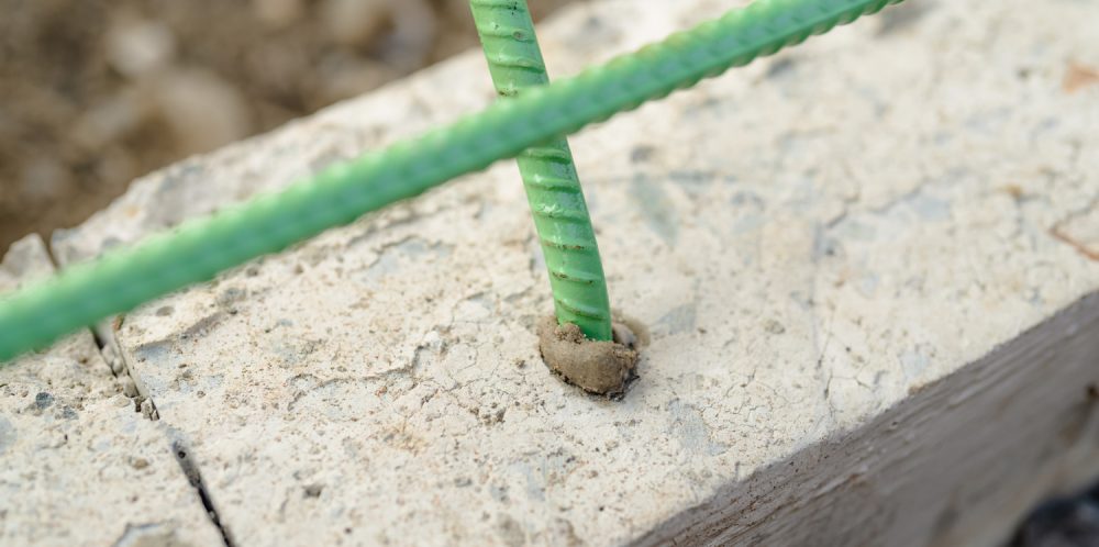 Grouted,In,Epoxy,Coated,Rebar,Is,Used,In,Concrete,Subjected